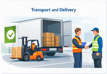 Załadunek, transport i potwierdzenie pomyślnej dostawy